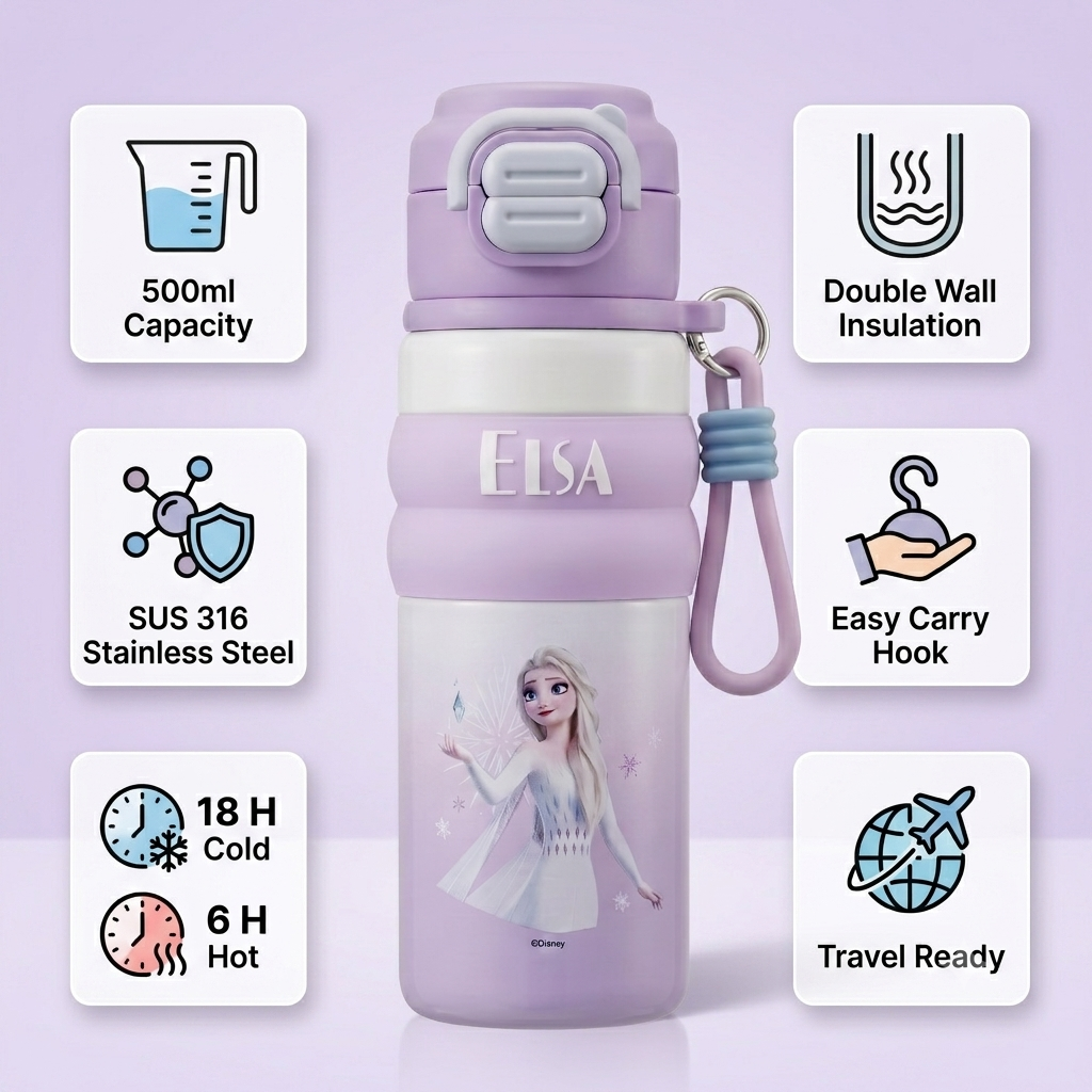 Frozen Elsa 500ml Insulated Bottle