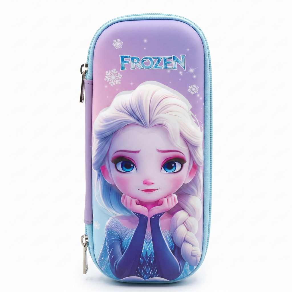 Frozen Elsa 3D Pencil Case | Purple School Hard-Shell Organizer