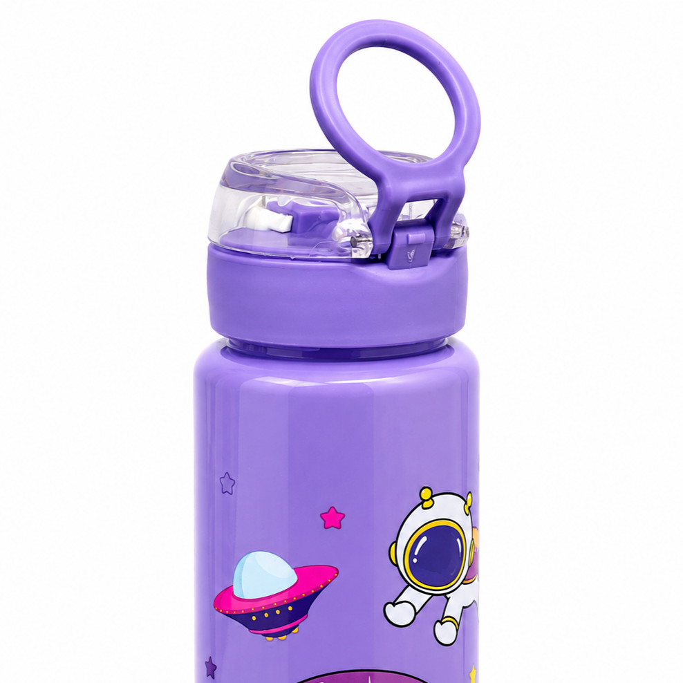 Galaxy Purple Space Astronaut 900ml Kids Sipper Bottle