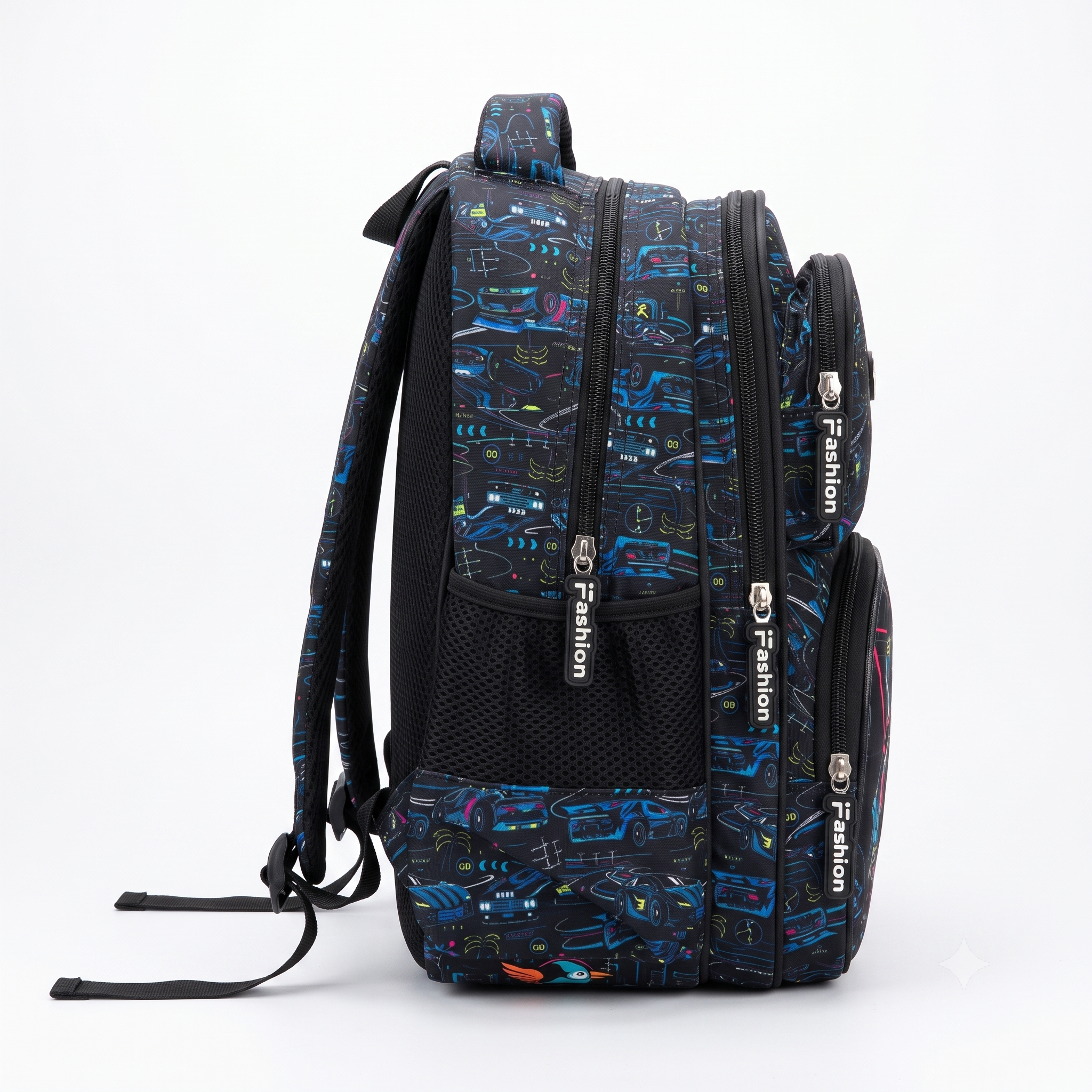 Gaming Super Car 15" 4-Compartment School Backpack