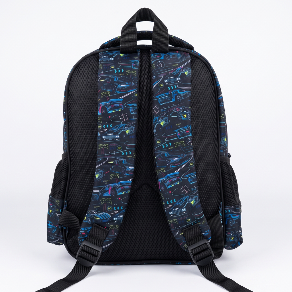 Gaming Super Car 15" 4-Compartment School Backpack