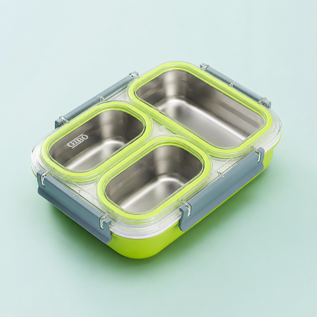 Gibo Premium Stainless Steel Bento Lunch Box (Green)
