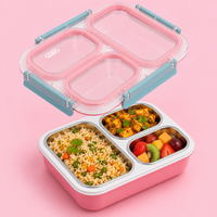Gibo Premium Stainless Steel Bento Lunch Box (Pink)
