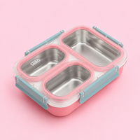 Gibo Premium Stainless Steel Bento Lunch Box (Pink)