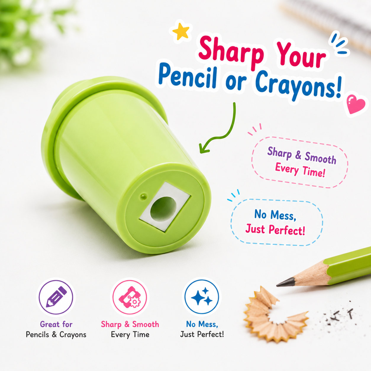 Matcha Green 2-in-1 Ice Cream Cup Eraser & Sharpener
