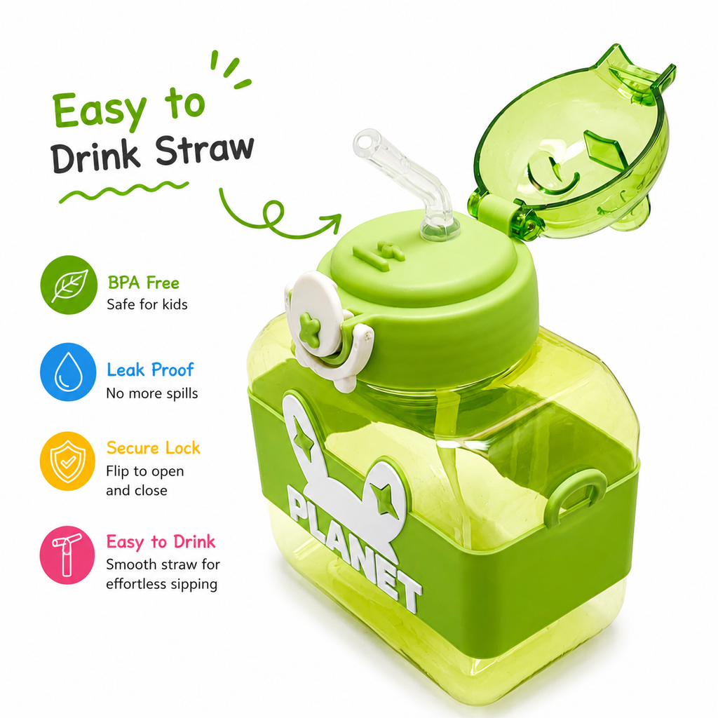 600ml Planet Kids Sipper Bottle with Strap