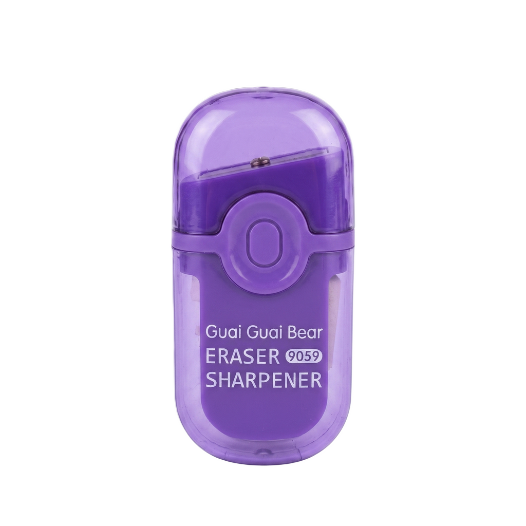 Guai Guai Bear 2-in-1 Sharpener & Eraser | Purple Edition