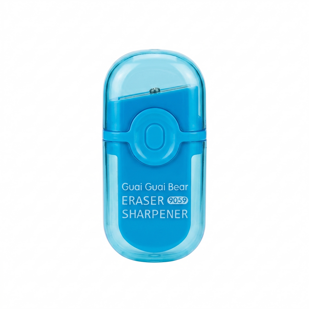 Guai Guai Bear 2-in-1 Sharpener & Eraser | Sky Blue Edition