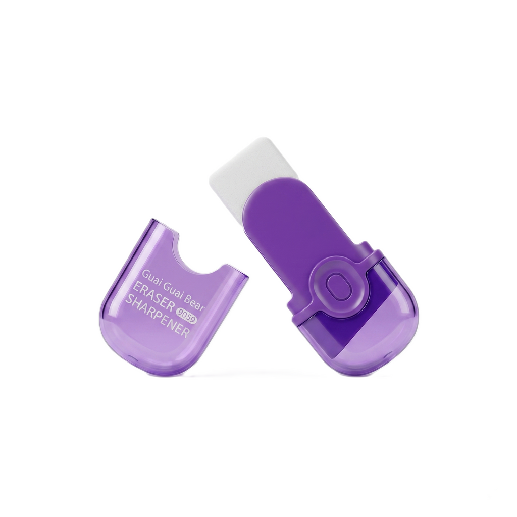 Guai Guai Bear 2-in-1 Sharpener & Eraser | Purple Edition