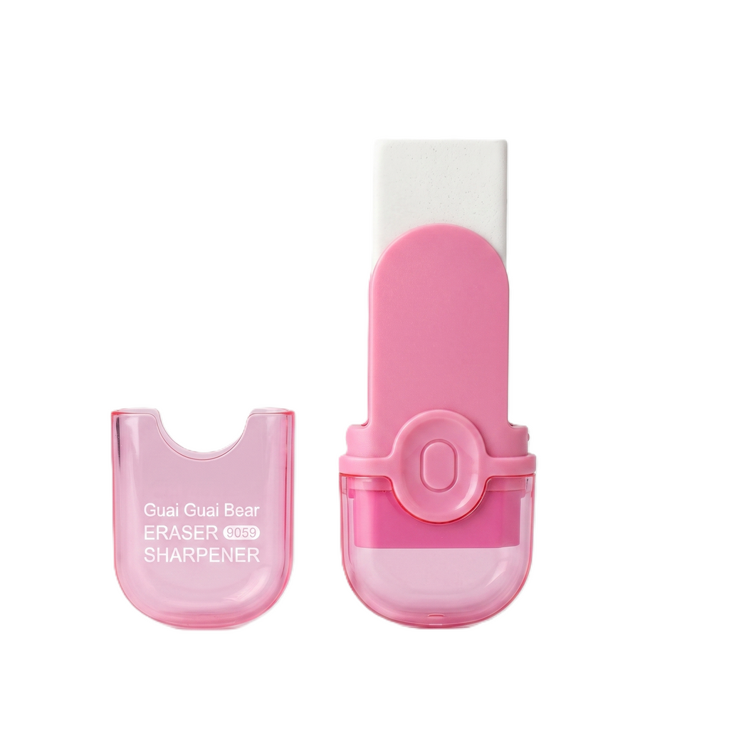 Guai Guai Bear 2-in-1 Sharpener & Eraser | Pink Edition