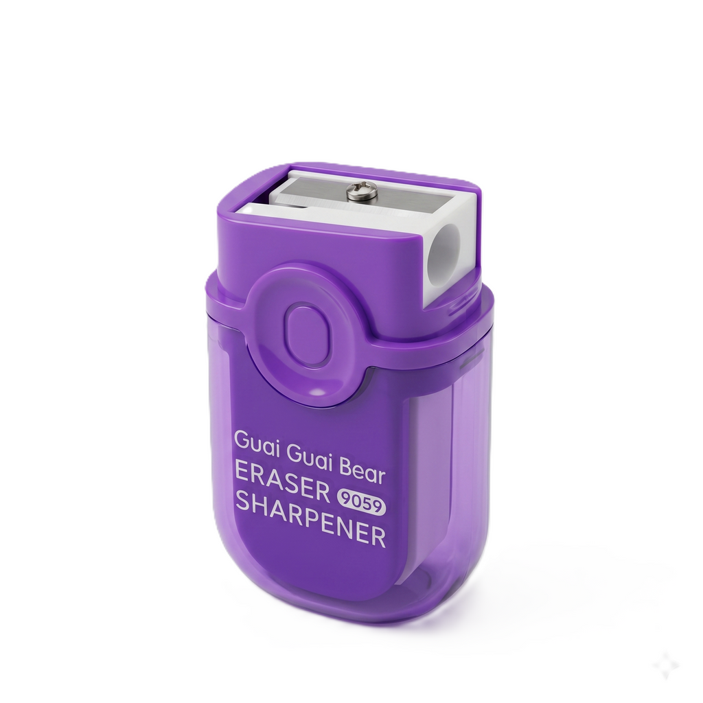 Guai Guai Bear 2-in-1 Sharpener & Eraser | Purple Edition