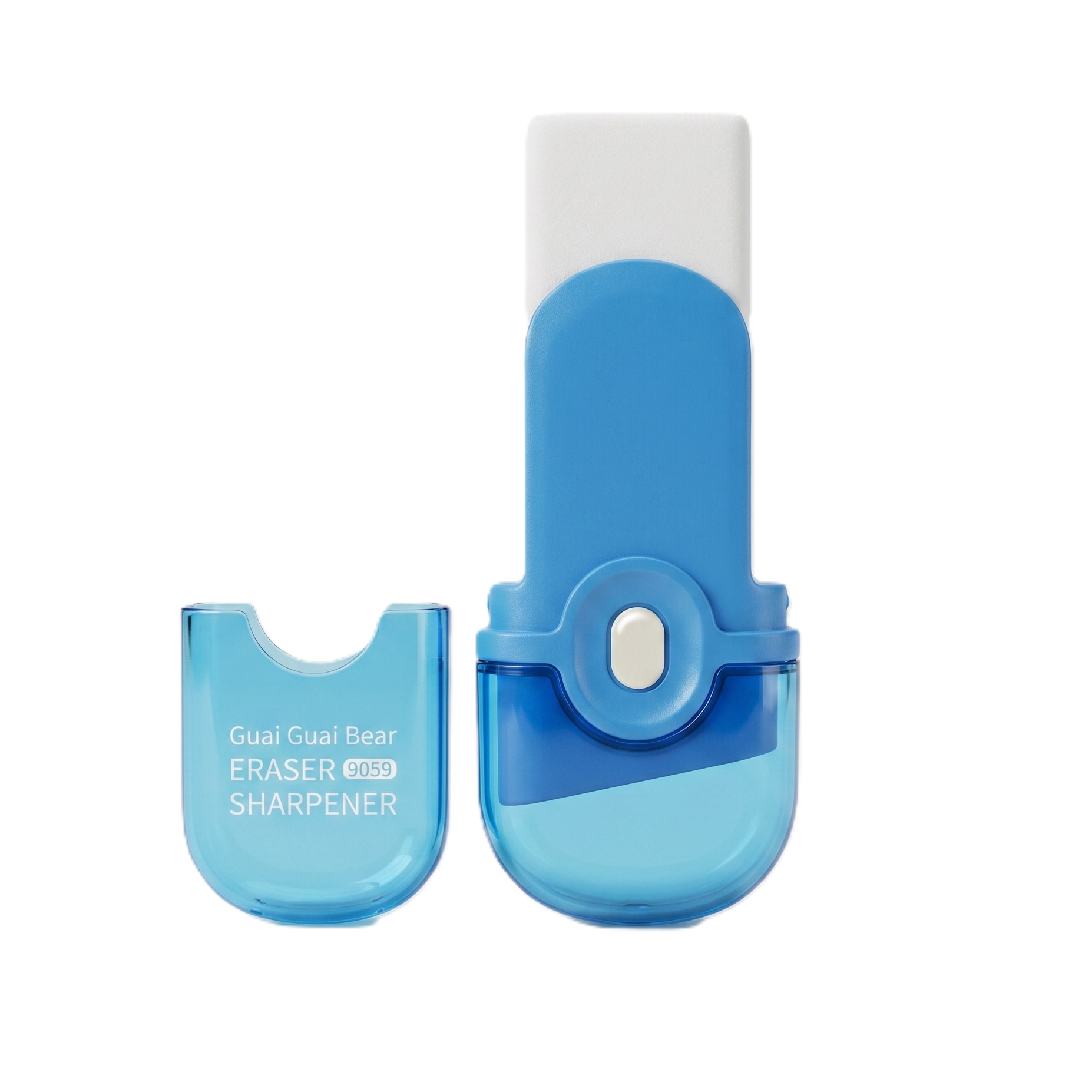 Guai Guai Bear 2-in-1 Sharpener & Eraser | Sky Blue Edition