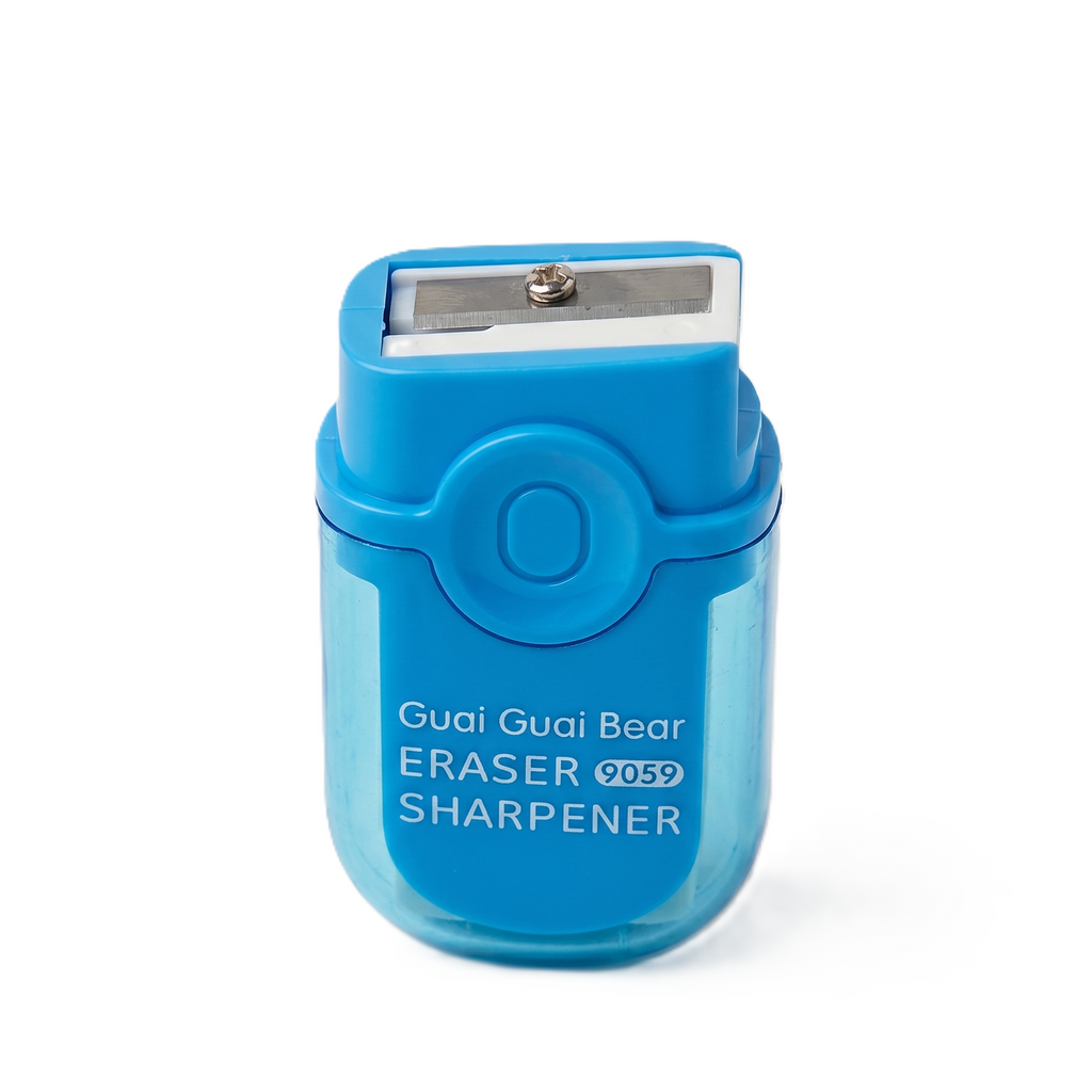 Guai Guai Bear 2-in-1 Sharpener & Eraser | Sky Blue Edition