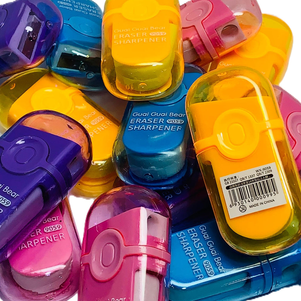 Guai Guai Bear 2-in-1 Sharpener & Eraser | Pink Edition