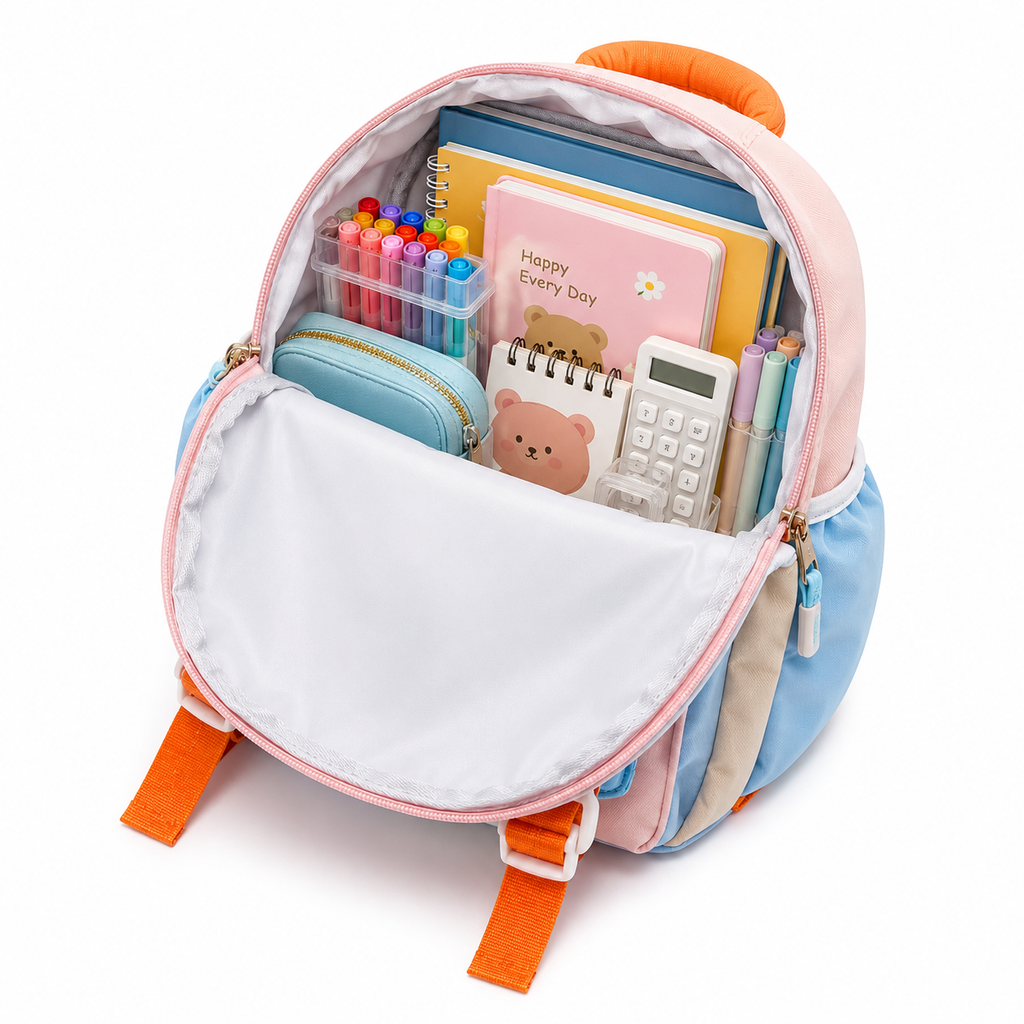 Happy Bear 15" Kids Backpack – Pastel Pink | 10L