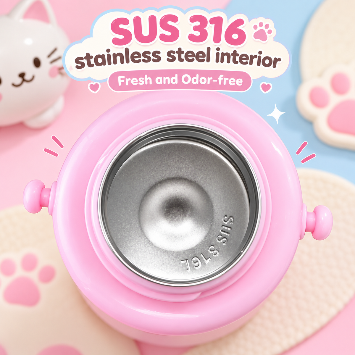 500ml Happy Kitty Insulated Bottle