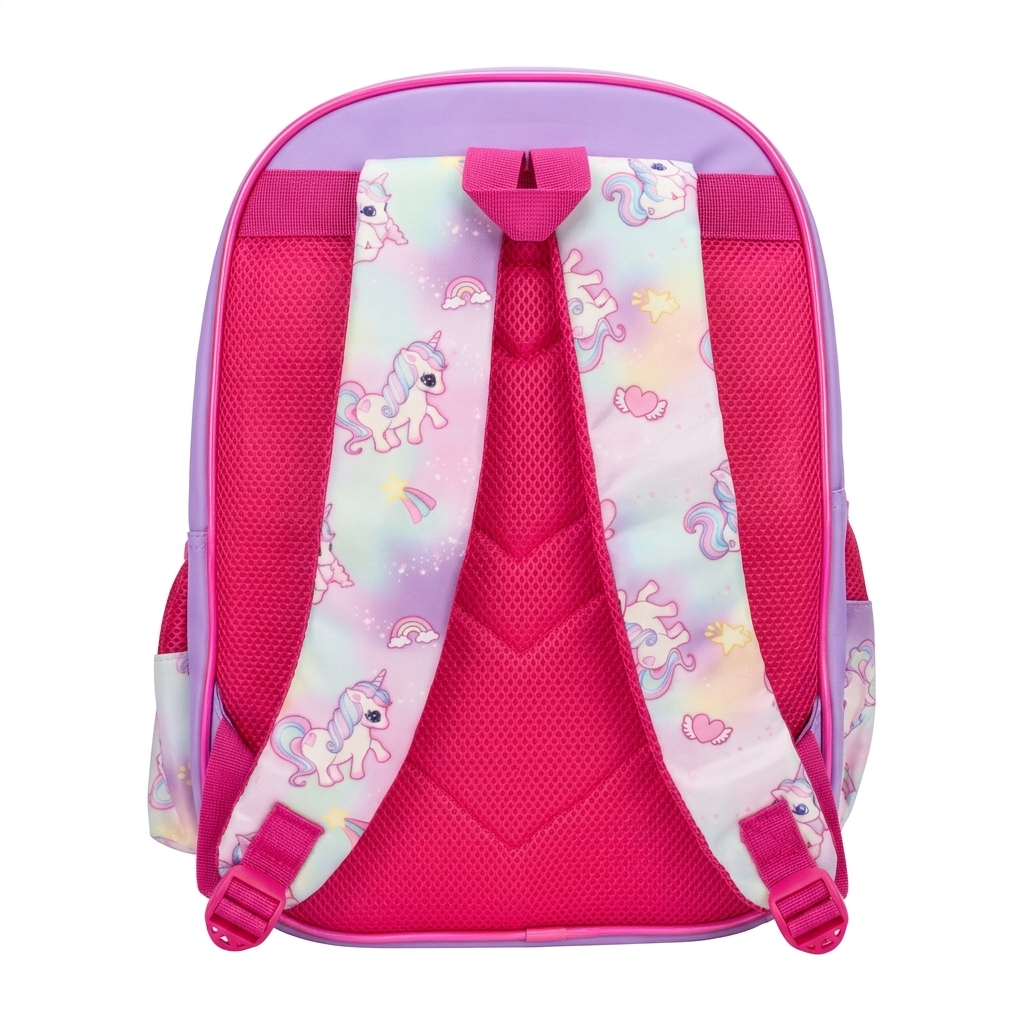 16" Magical Princess Unicorn Large School Backpack | Ergonomic Multi-Pocket Bag for Girls