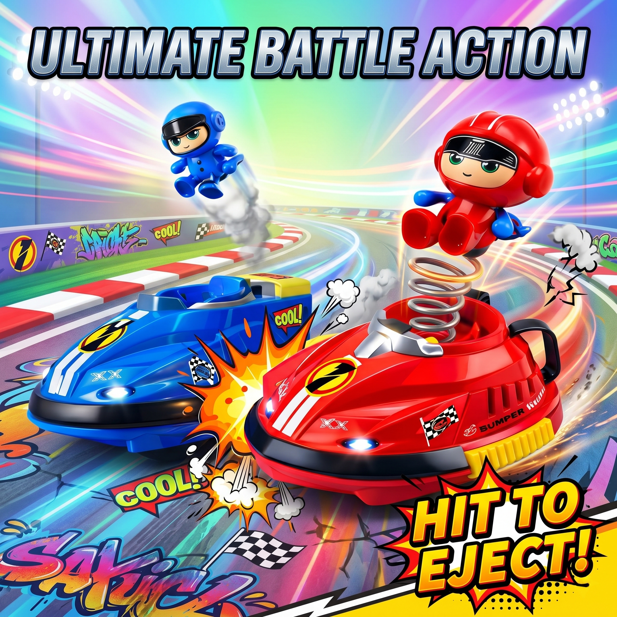 Ultimate RC Bumper Car Battle Set | 2-Player High-Speed 360° Stunts