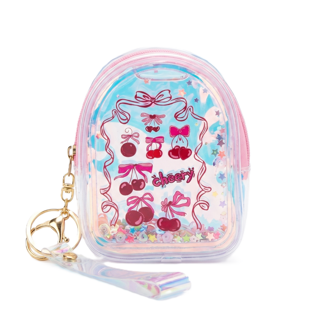 Holographic "Cheery Cherry" Shimmer Coin Pouch | Backpack Style