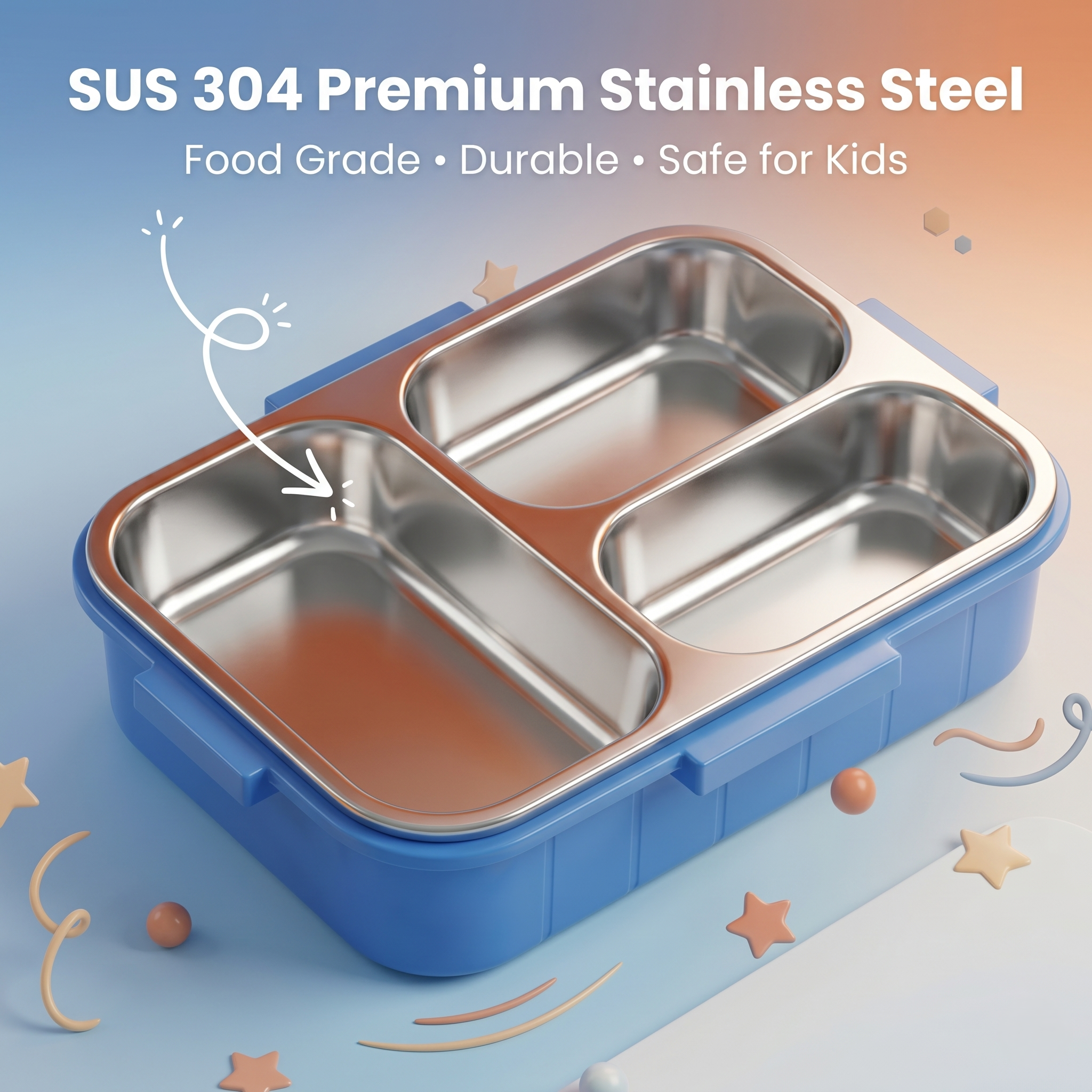 Retro Orange "X-Kid Gamer" 750ml Premium Kids Bento Box