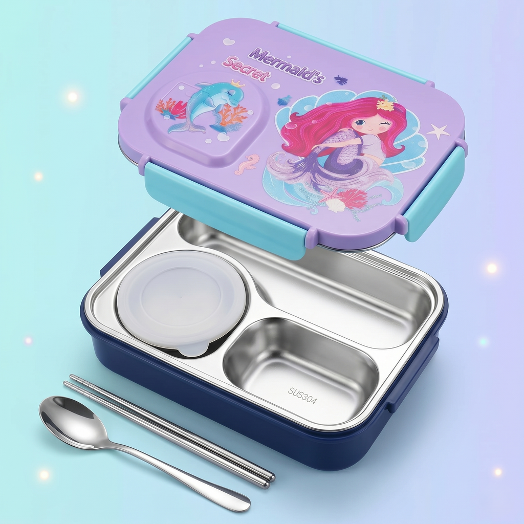 "Mermaid Secret" 750ml Premium SUS 304 Stainless Steel Bento Box