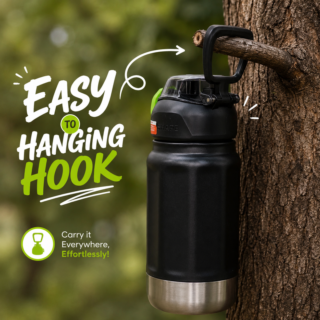 520ml stainless steel insulated water bottle - Black