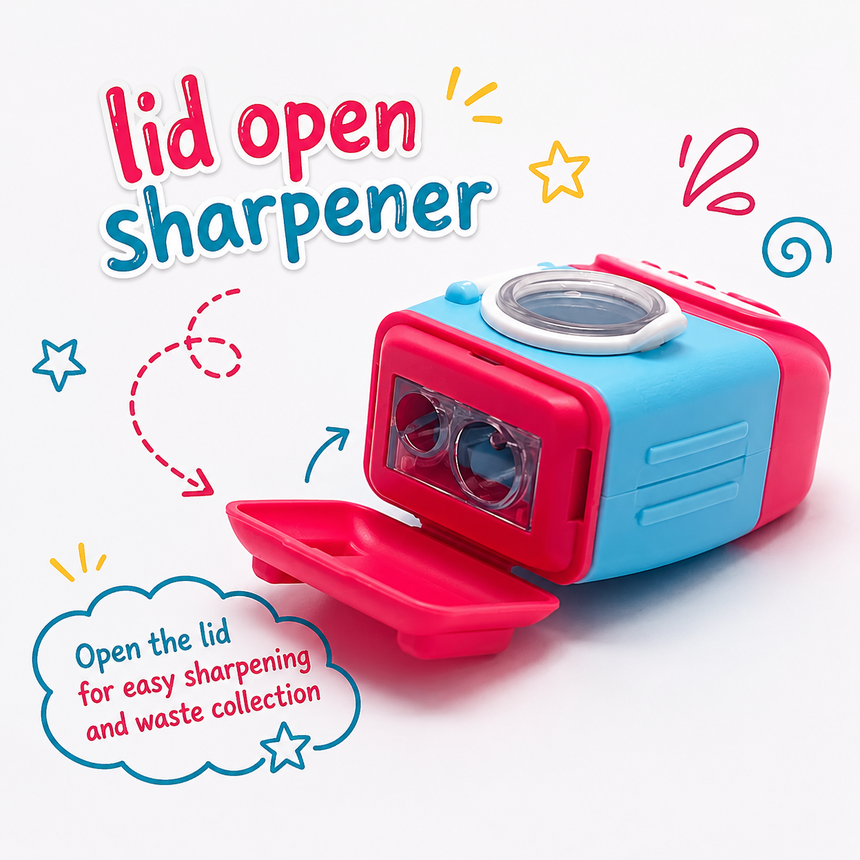 Washing Machine Pink 2-in-1 Eraser & Sharpener
