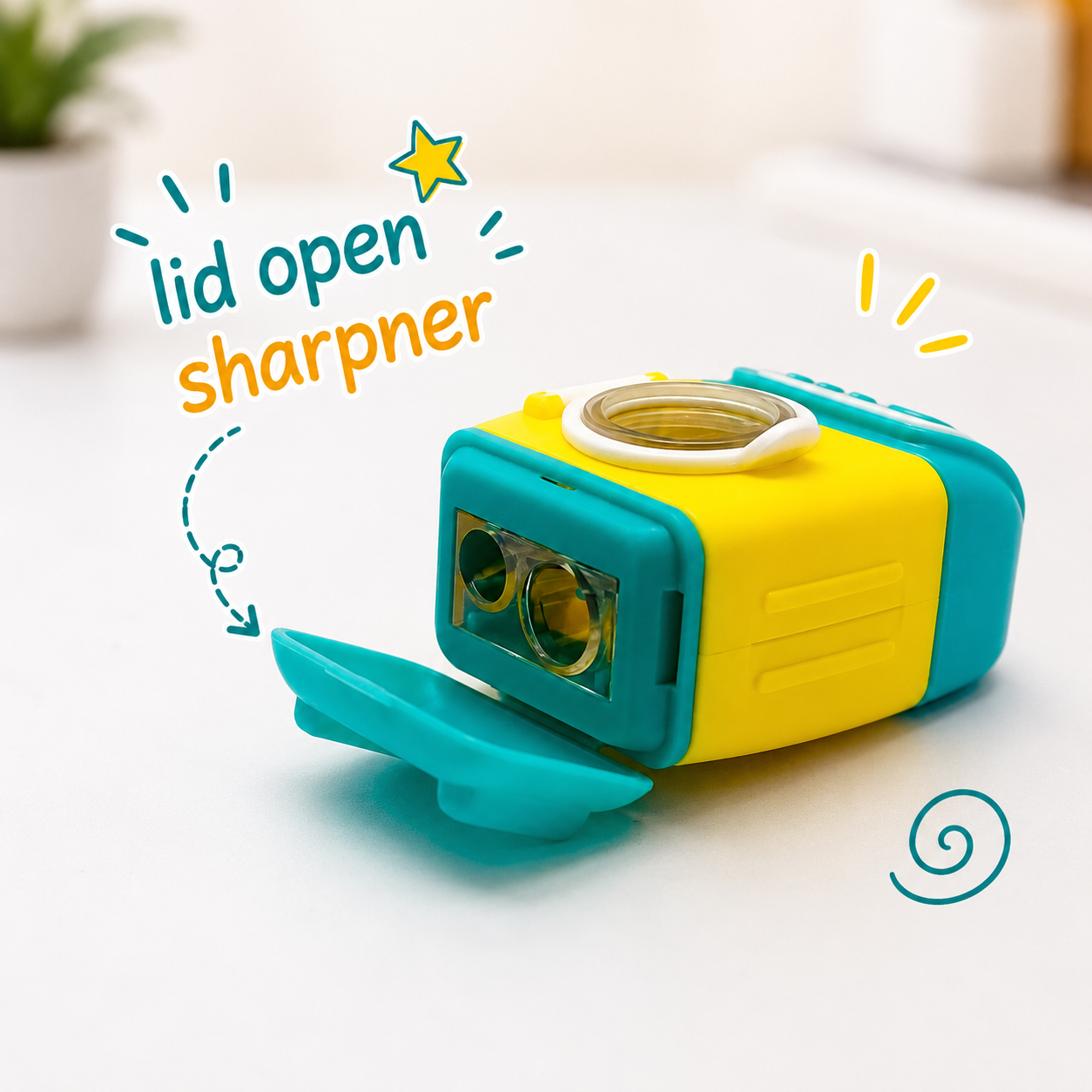Washing Machine Teal 2-in-1 Eraser & Sharpener