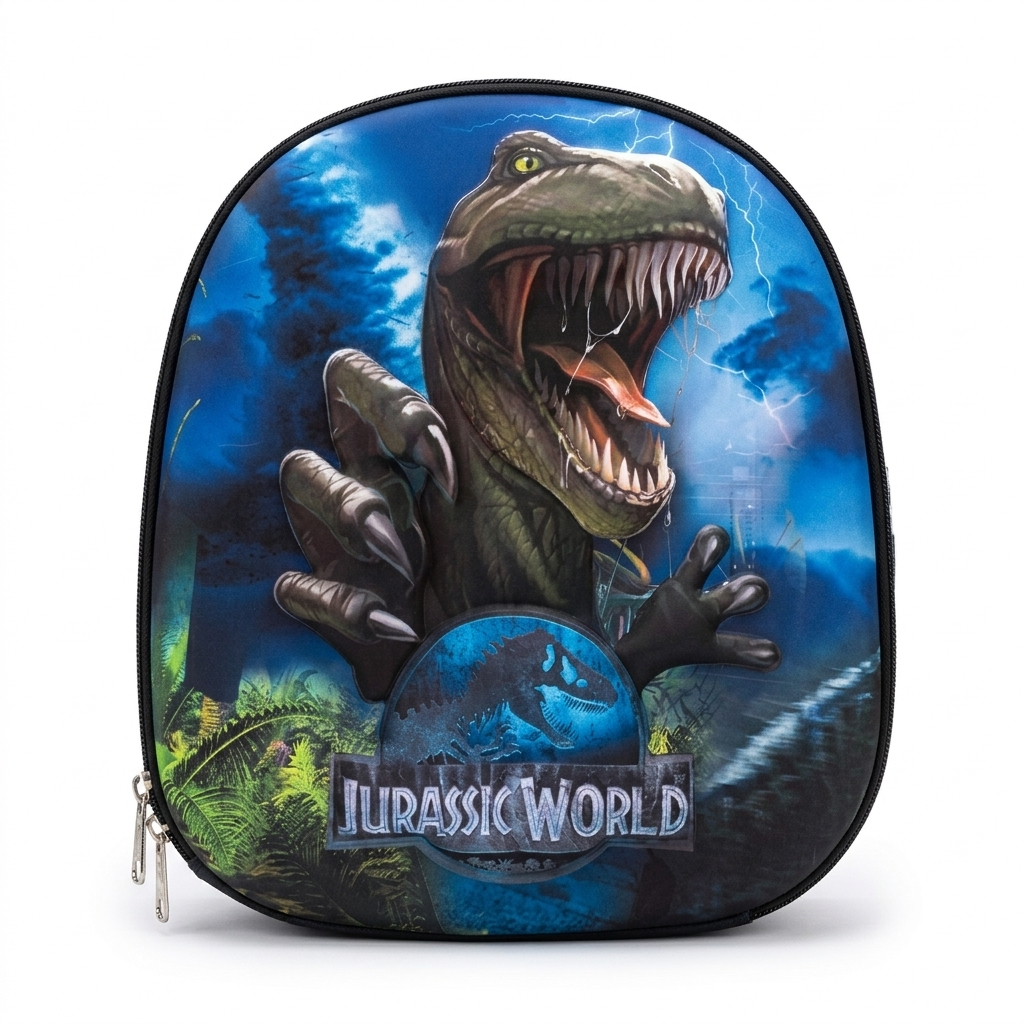 12" Jurassic Dino 3D Toddler Backpack | Ergonomic Adventure Preschool Bag for Kids