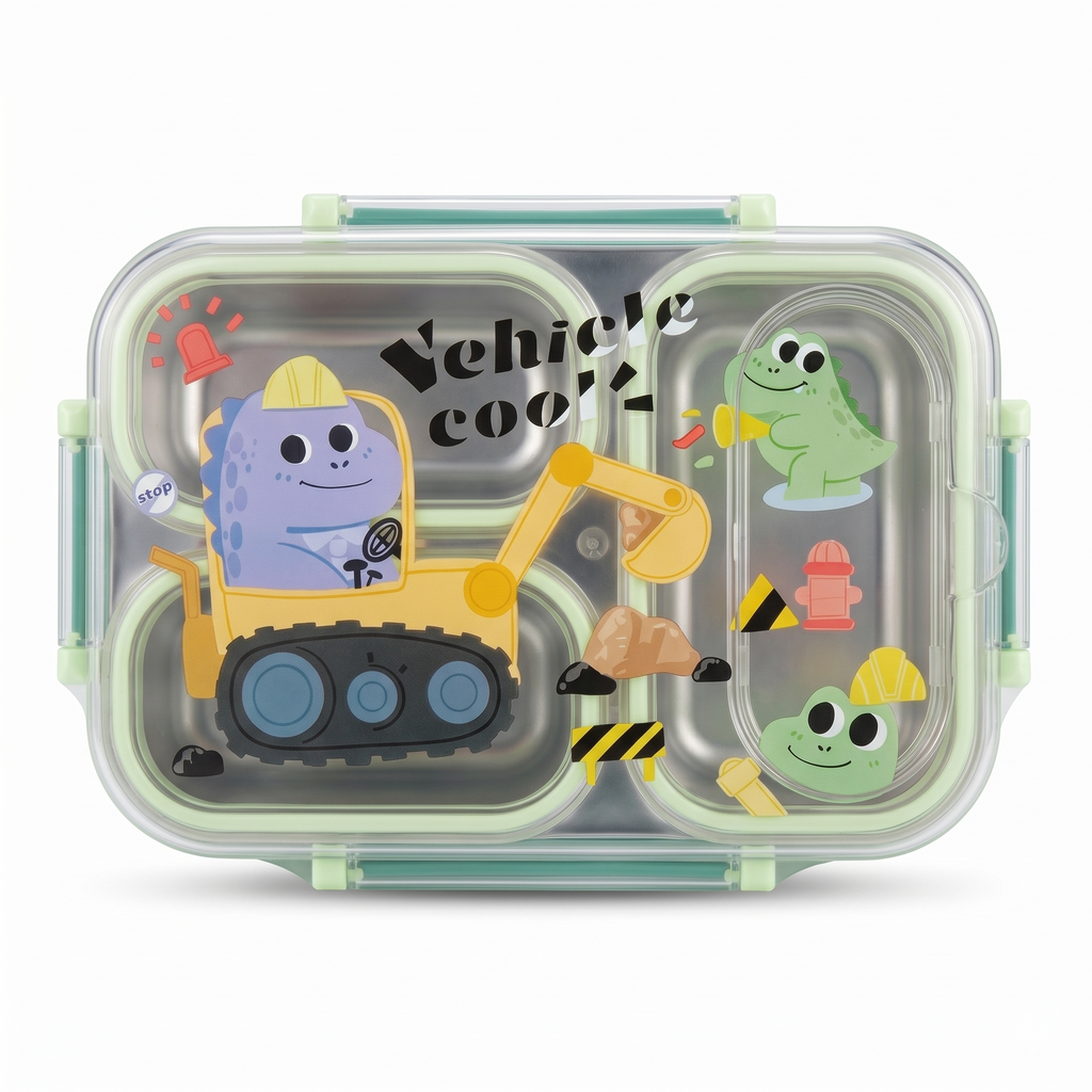 Dino Builder 600ml Premium Stainless Steel Bento Box