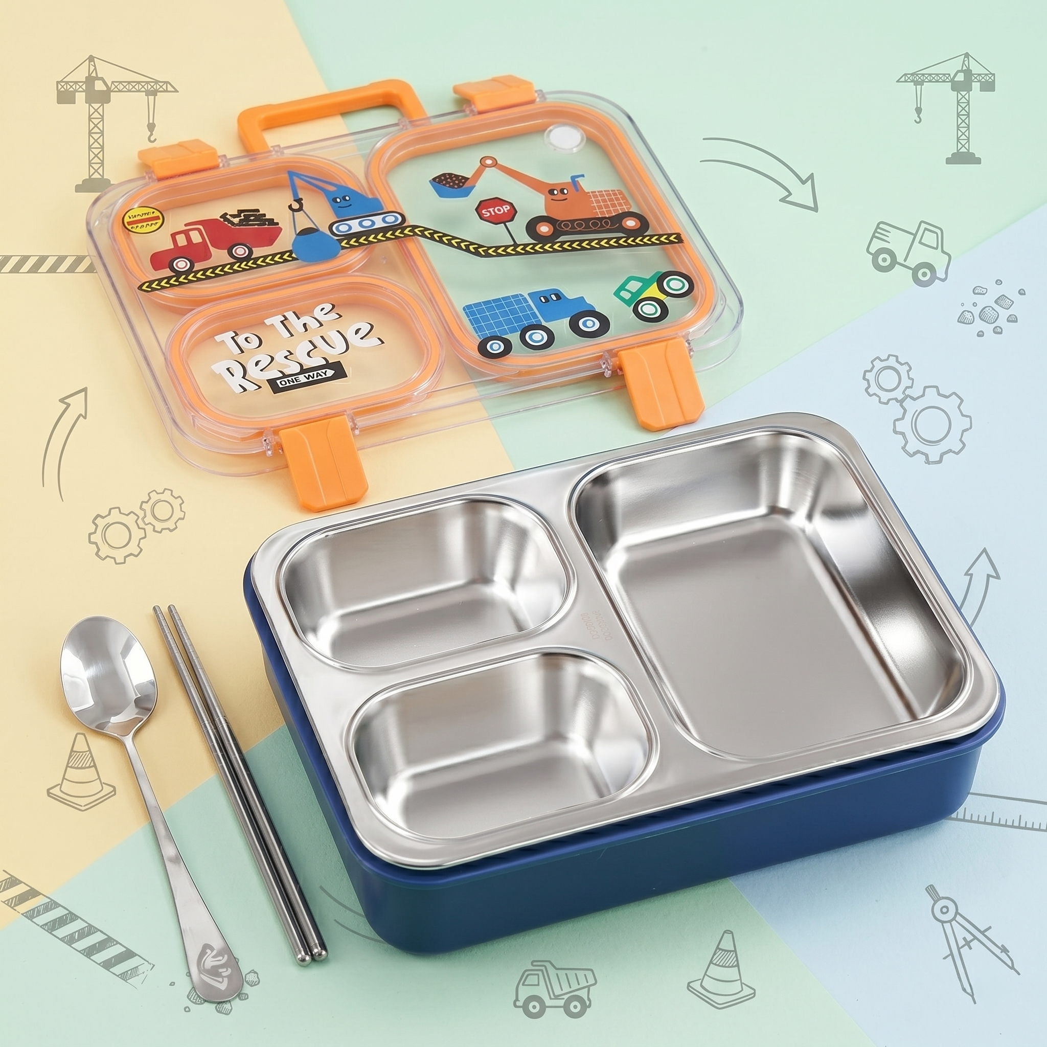 "To The Rescue" 700ml Premium SUS 304 Stainless Steel Bento Box