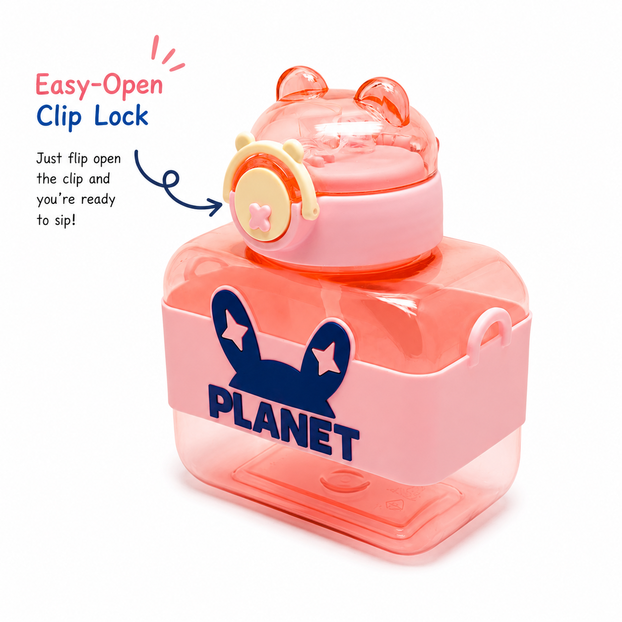 Cosmic Pink 600ml Planet Kids Sipper Bottle
