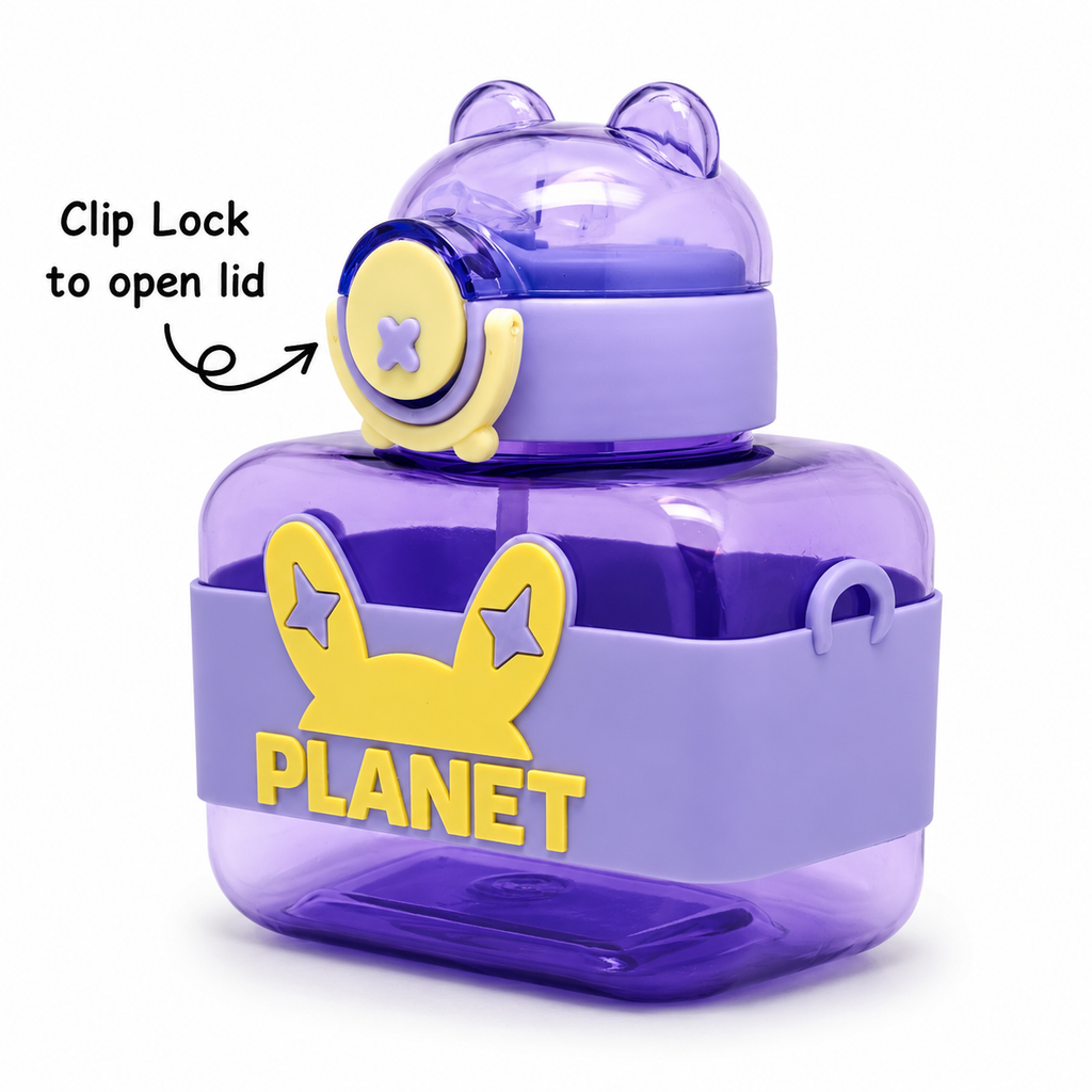 Cosmic Purple 600ml Planet Kids Sipper Bottle