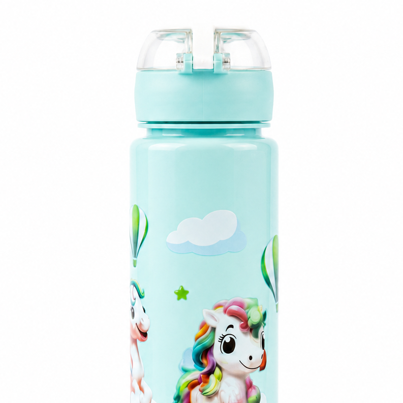Magical Unicorn Mint Sky 900ml Kids Water Bottle