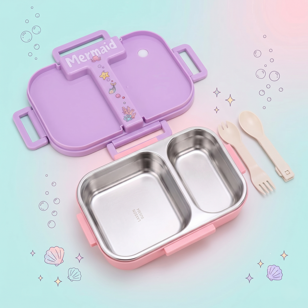 "Mermaid Dream" 2-Compartment SUS 304 Insulated Kids Lunch Box