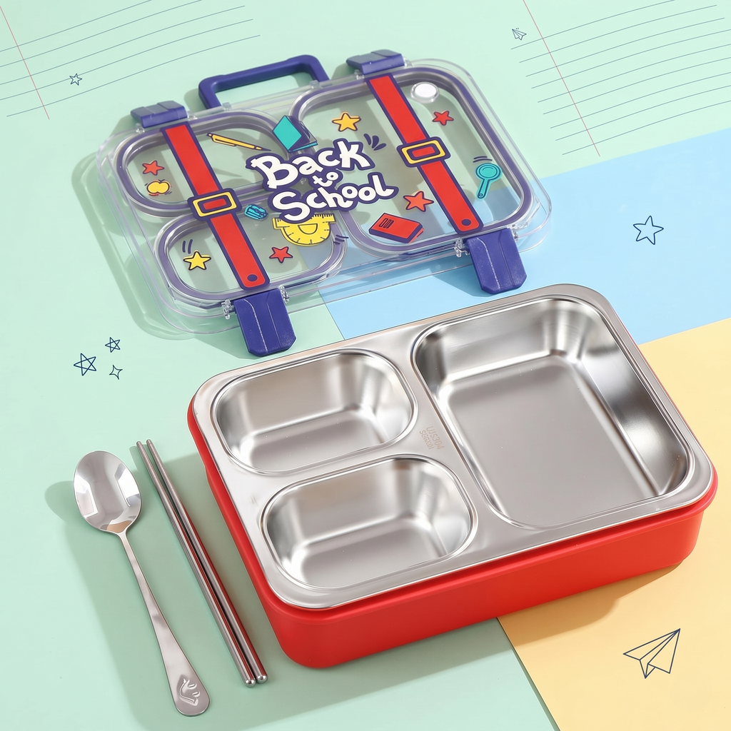 "Back to School" 700ml Premium SUS 304 Stainless Steel Bento Box