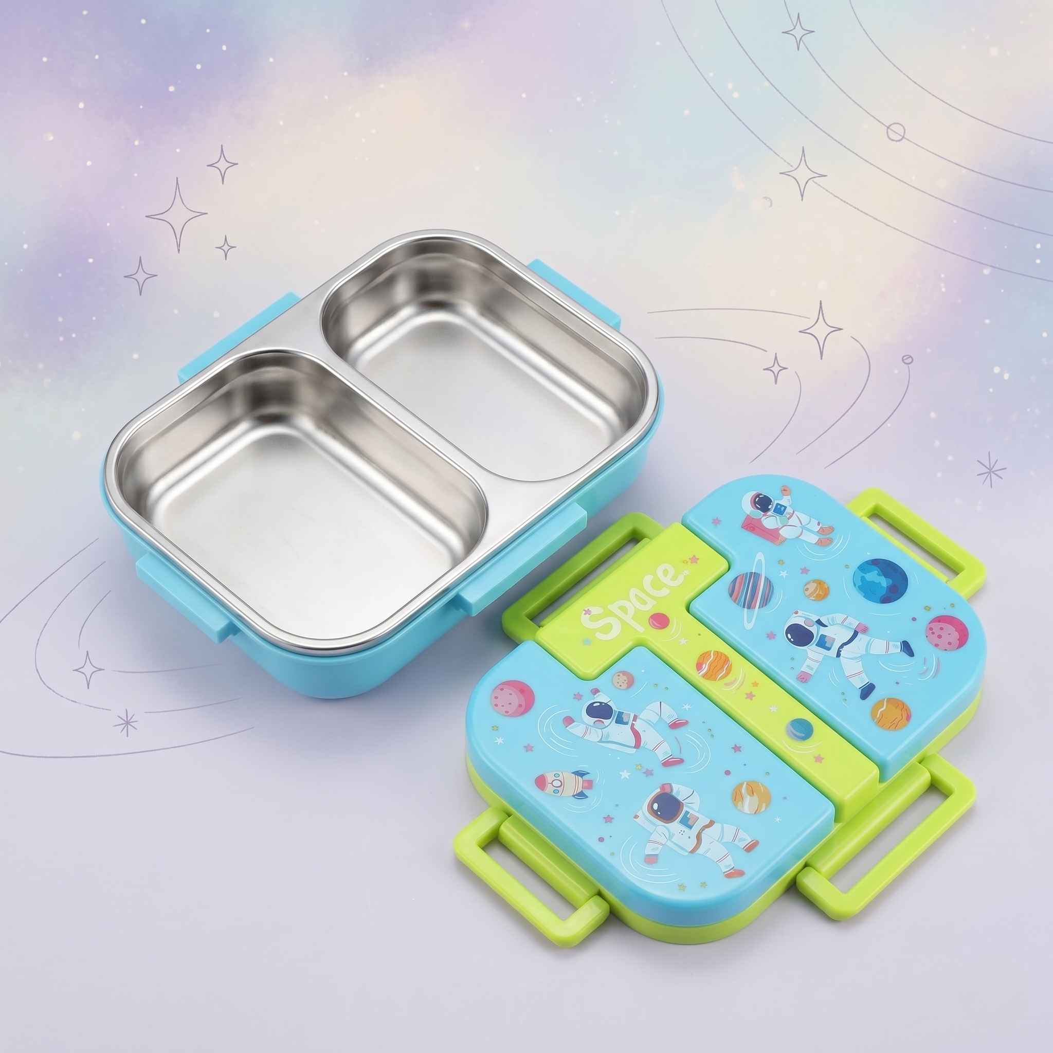 "Cosmic Galaxy" 2-Compartment SUS 304 Insulated Kids Lunch Box