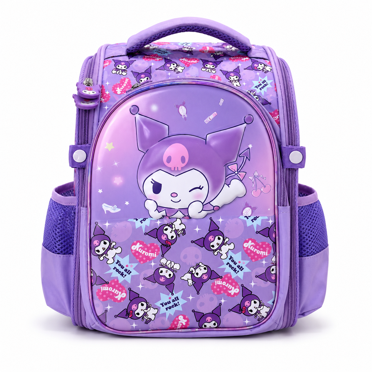 Kuromi 16" Hard-Shell School Backpack with Utility Pouch