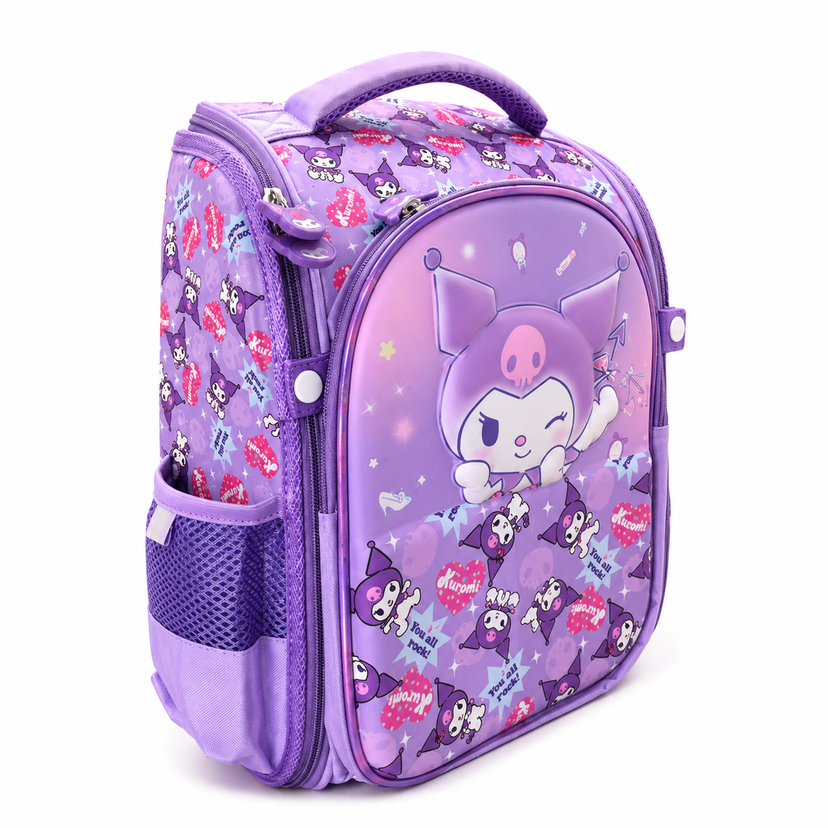 Kuromi 16" Hard-Shell School Backpack with Utility Pouch