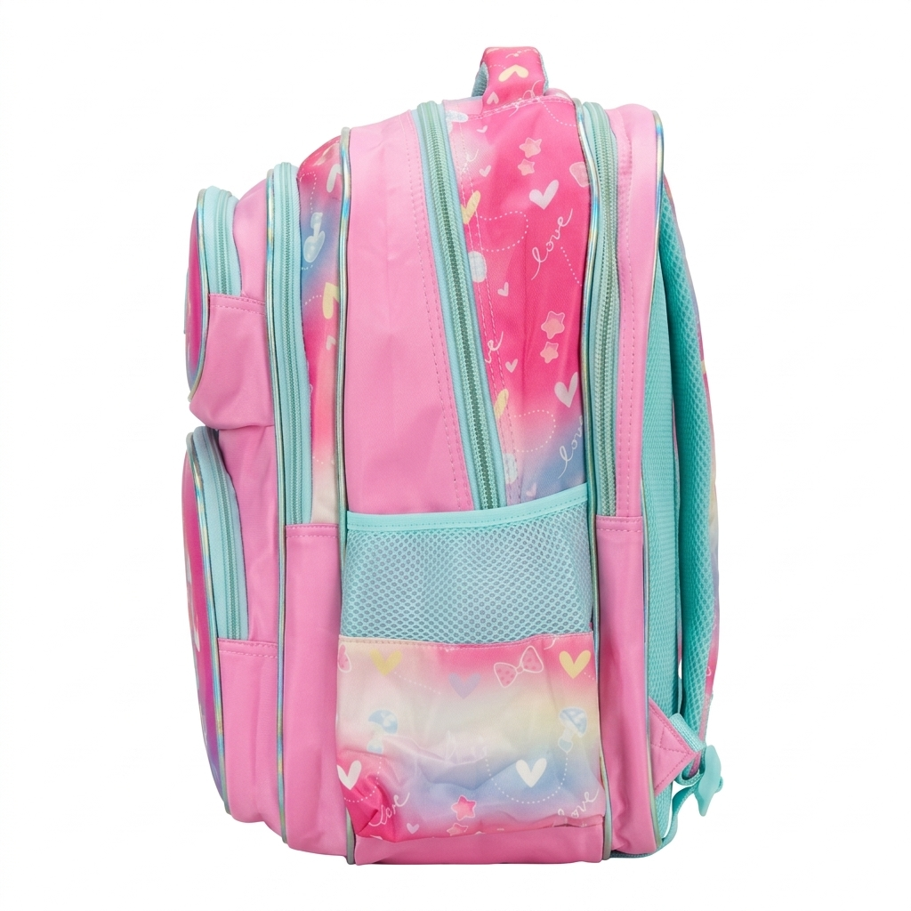 16" Enchanted Mermaid 3-Compartment Large Backpack | Ergonomic Pink & Teal School Bag for Girls