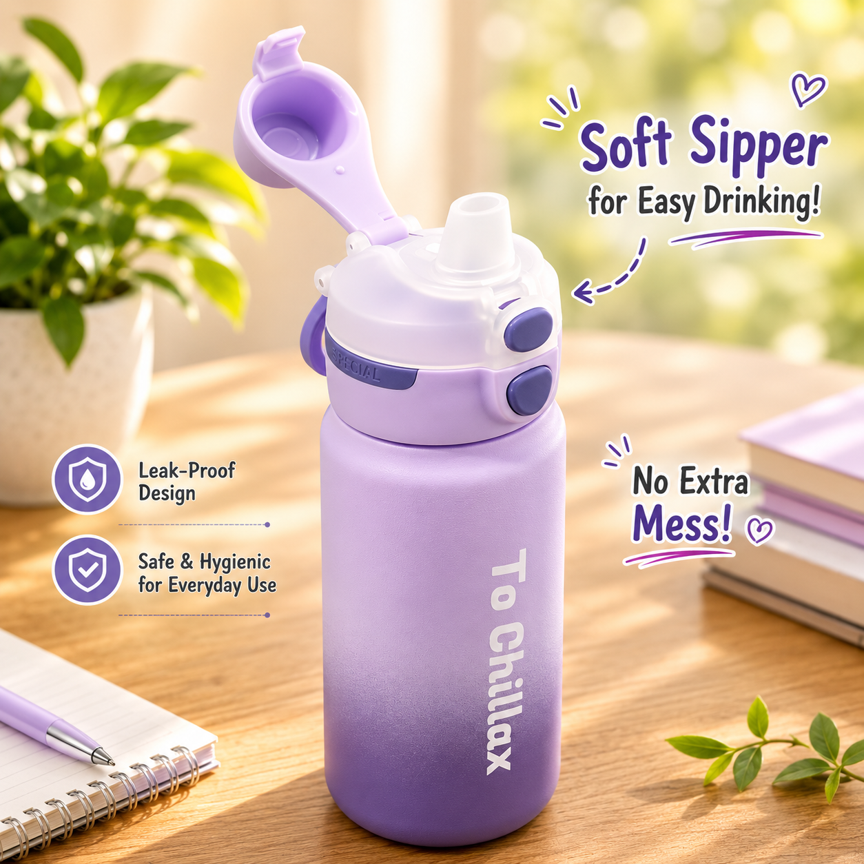 600ml Chillax Insulated Bottle – Lavender