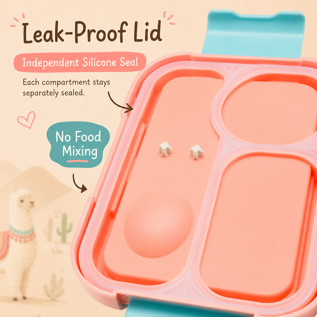 Premium Stainless Steel Kids Bento Box (Mud Horse Theme)