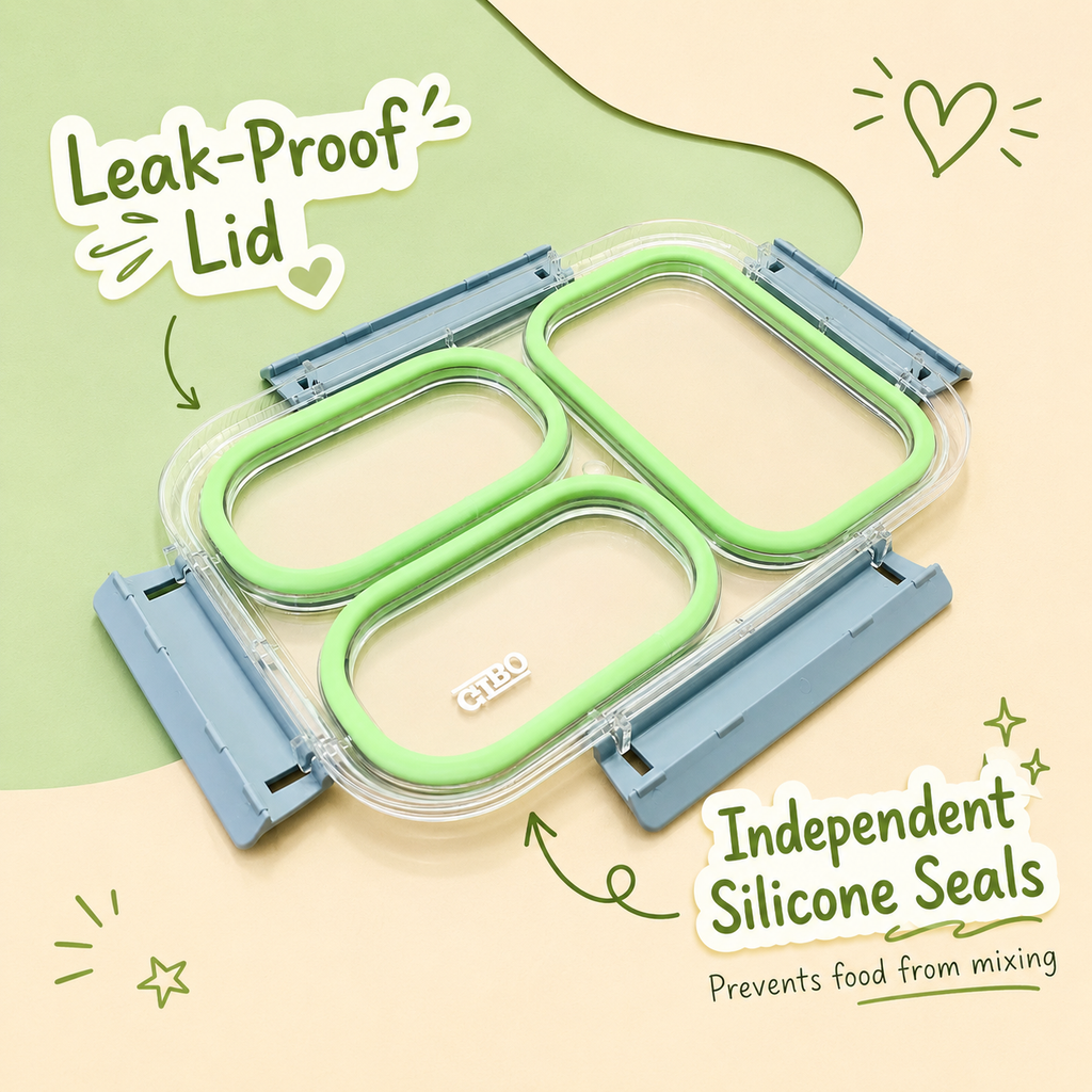 Gibo Premium Stainless Steel Bento Lunch Box (Green)