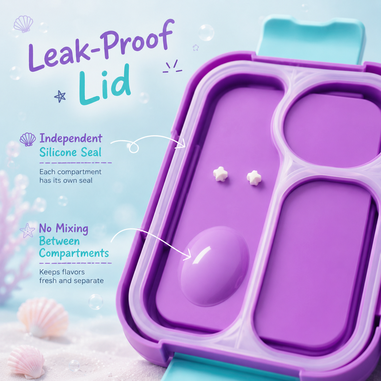 Premium Stainless Steel Kids Bento Box (Mermaid Theme)