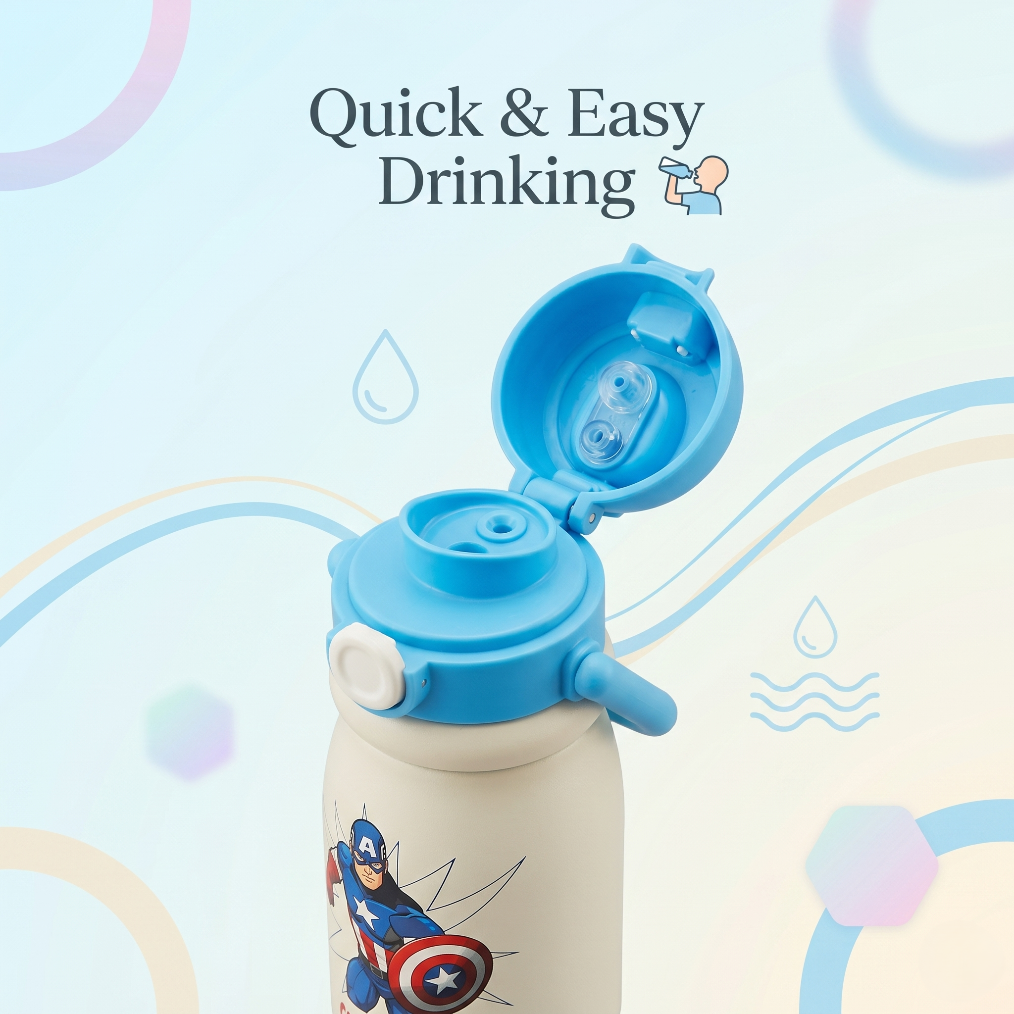 Captain America 500ml Insulated Water Bottle