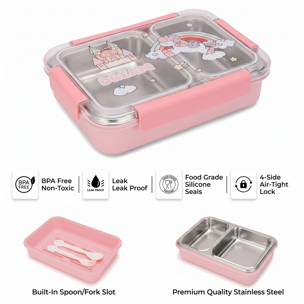 "Unicorn Dream" 750ml PU Insulated Dual-Container Kids Lunchbox