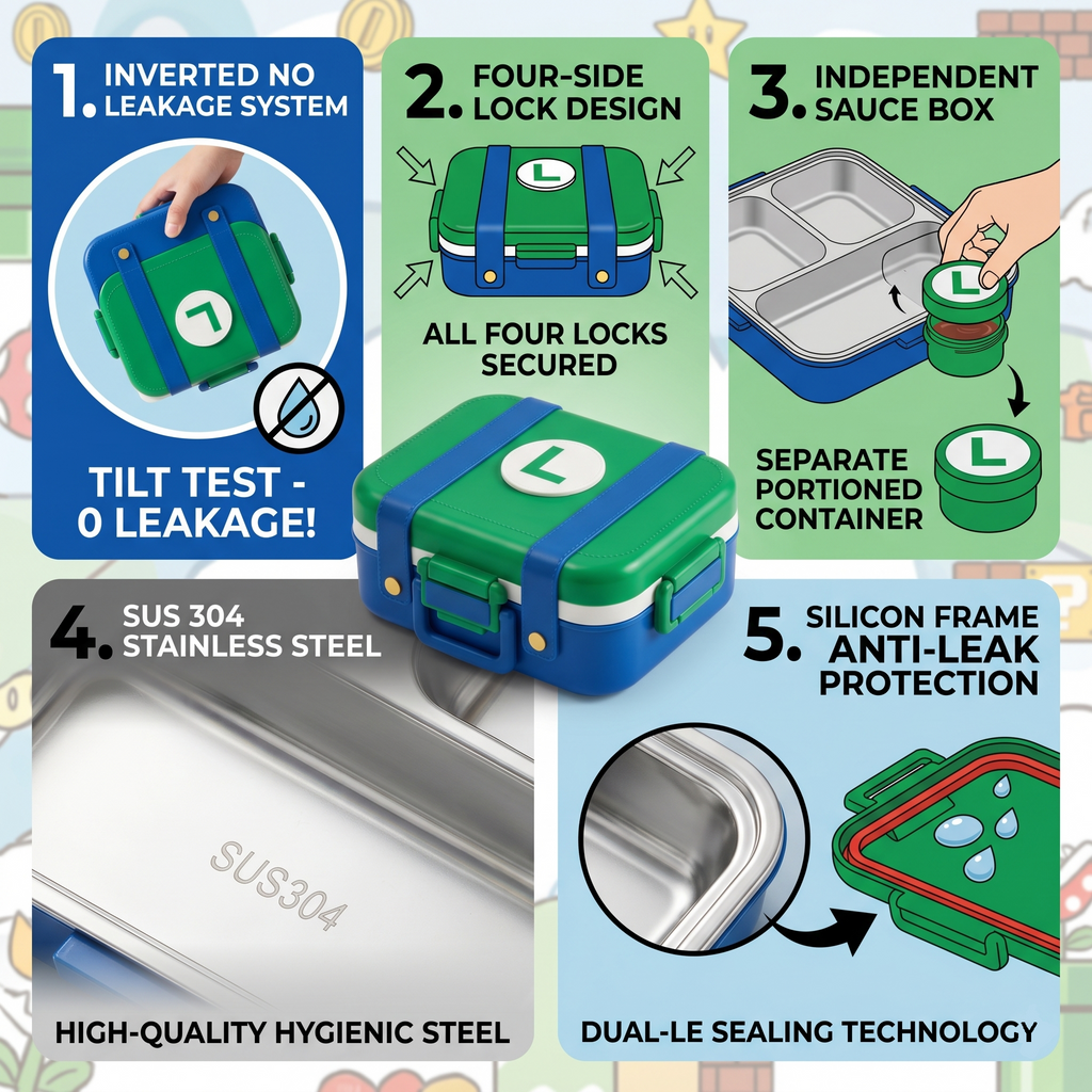 "Luigi Edition" 750ml Premium SUS 304 Stainless Steel Bento Box