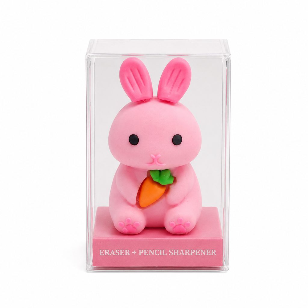 Magical Bunny Pink 2-in-1 Eraser & Pencil Sharpener