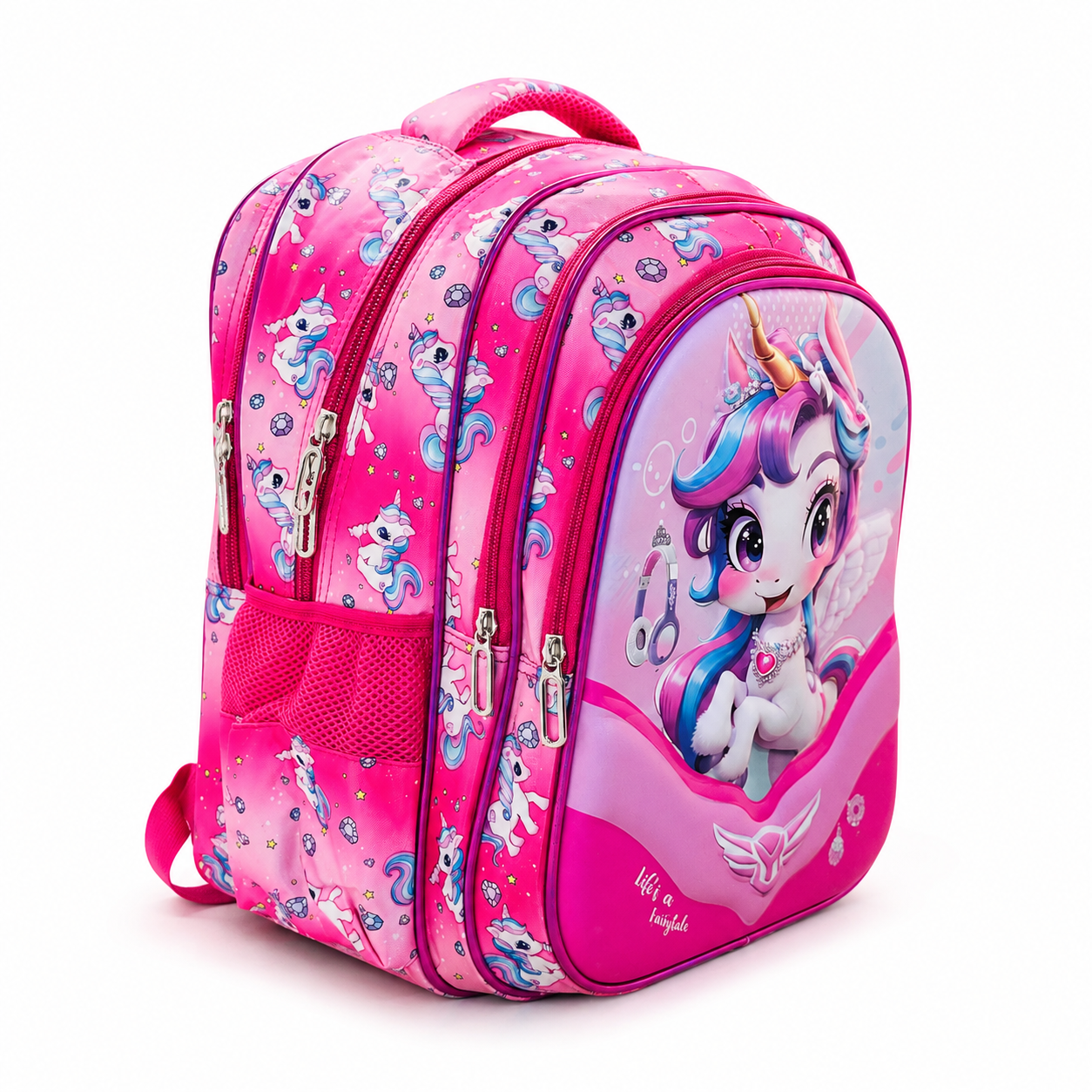 Magical Unicorn 16" School Backpack – Pink