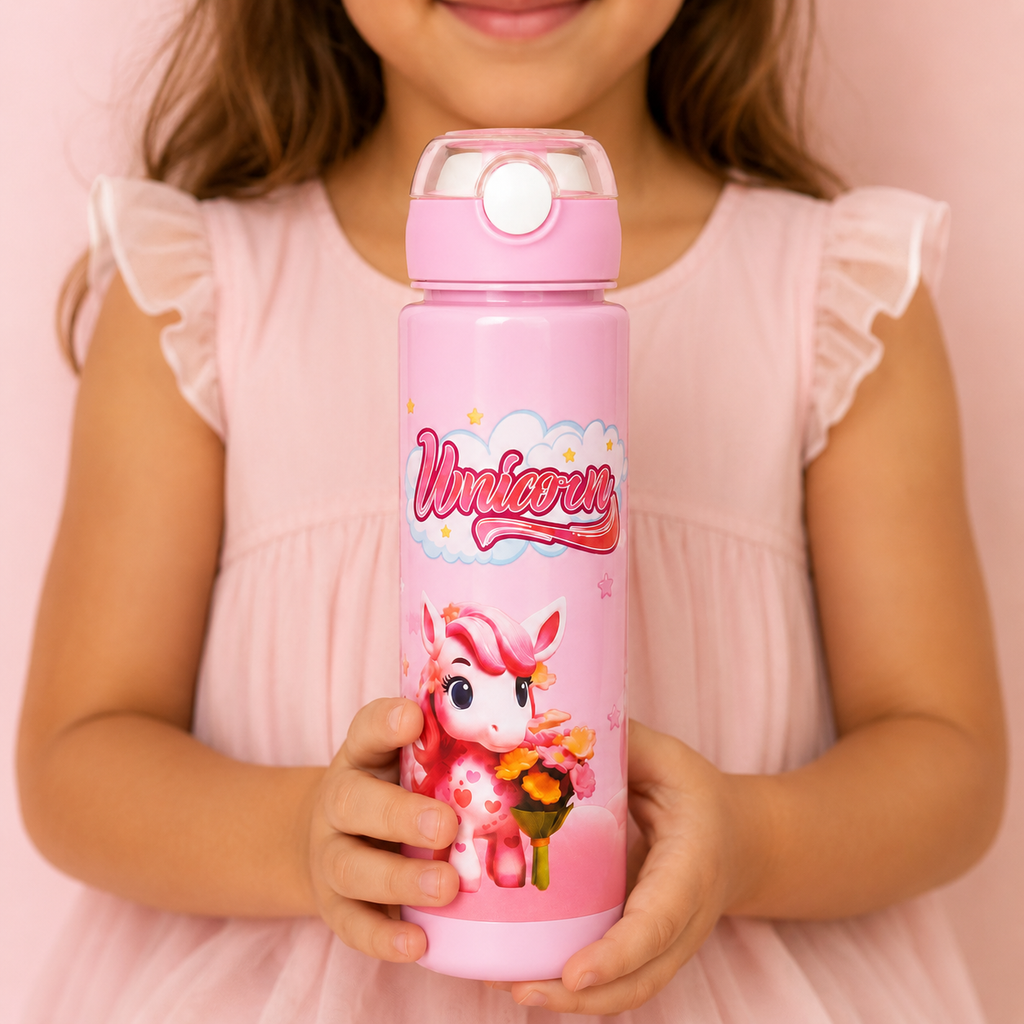 Magical Unicorn Bubblegum Pink 900ml Kids Water Bottle
